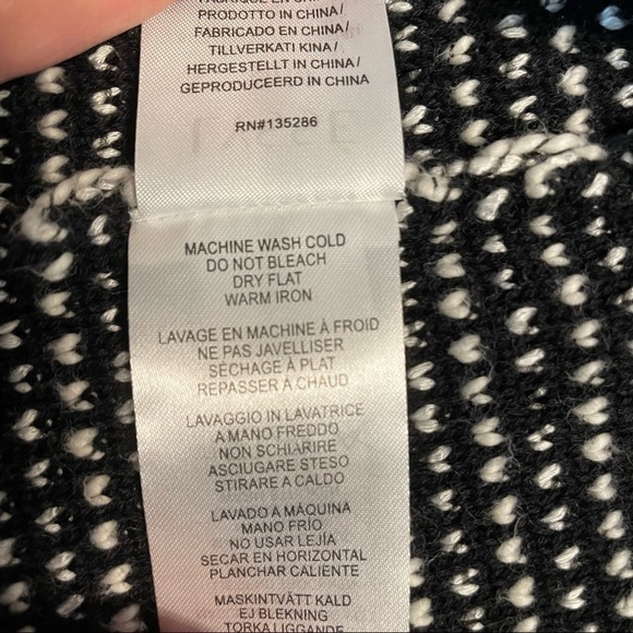 Lysse Fringe Long Cardigan Black & White Sweater Duster Vest with Pockets-S/M - Picture 9 of 10